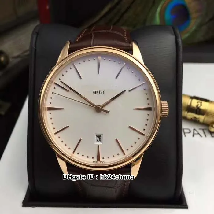 Vendendo NOVO 42mm Patrimony 85180 000G-9230 Mens Relógio Automático Asiático 2824 Movimento Mostrador Branco Gents Sport Relógios Preto Leath3052