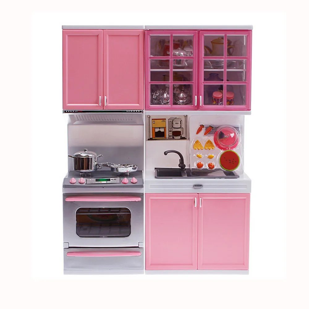 Children039s Kitchen Toys Xmas Gift Mini Kids Kitchen Finque Faça Bunho de Cozinha Conjunto de Cabinete do Cabinete Girls Toy for Kids Gift High Quali1355077