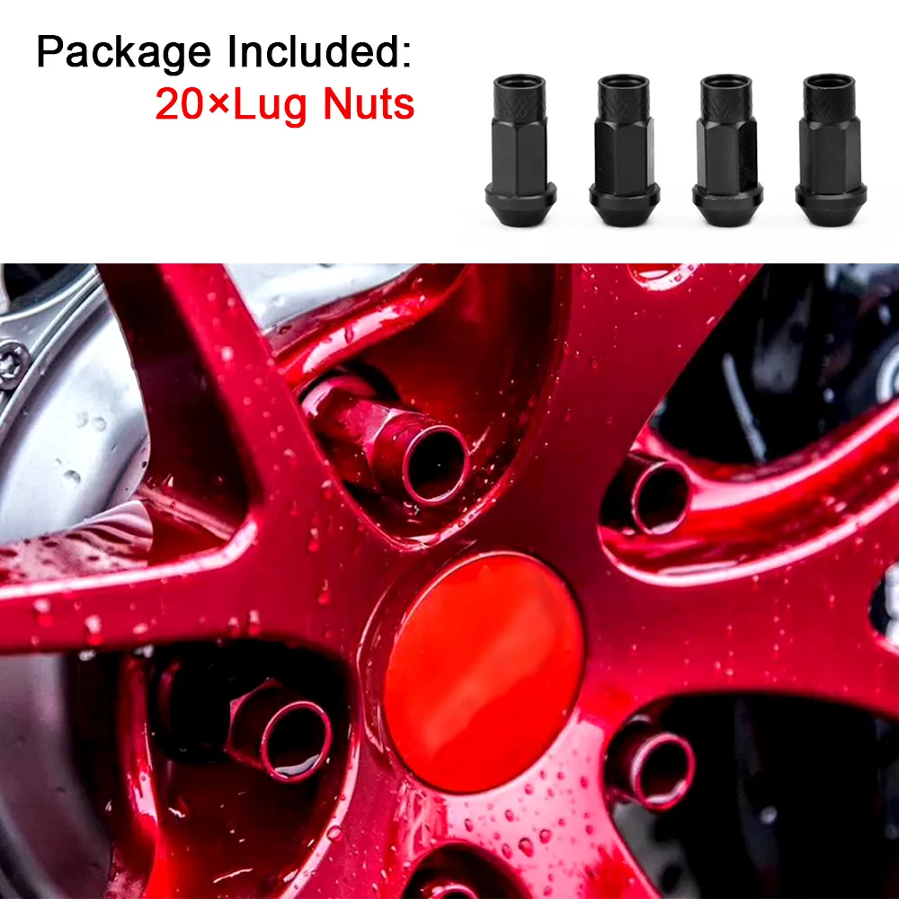 RASTP50mm Auto Racing Aluminum Wheel Lug Nuts M12x15M12x125 Lug Nut with Logo RSLN012 Wheel Lug Nuts Black6919850