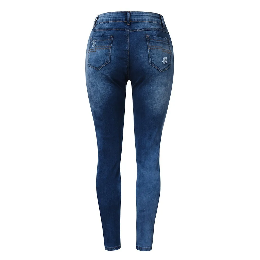 Jeans de cintura alta para mujer Slim Stretch Denim Jean Slim Stretch Fake Pocket Skinny Push Up Jeans Mujer d # 201106