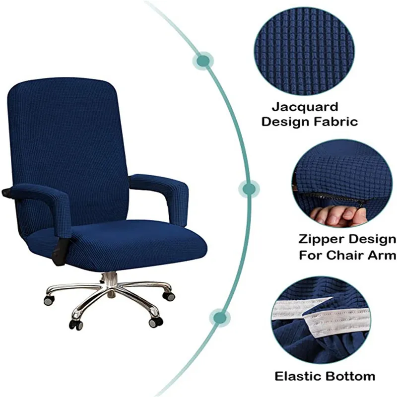 Couverture de chaise de bureau élastique Boss Lift Computer Countes de bureau épaissies avec l'accoudoir amovible Funda Silla Escritorio 220222260M