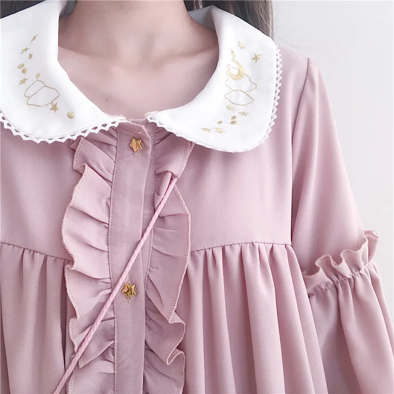 Woherb Summer Dress Women Harajuku Pink Ladies Ruffle Lace Patch Abiti Kawaii Lolita Cosplay Sweet Loose Vestidos LJ200810