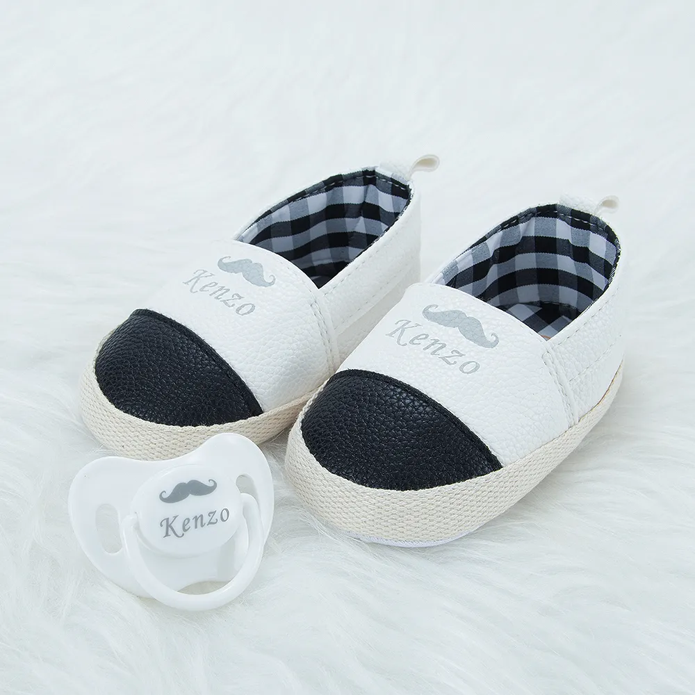 MIYOCAR personalizzato qualsiasi nome può rendere le scarpe del neonato belle scarpe da bambino fresche ciuccio set design unico regalo baby shower 201130