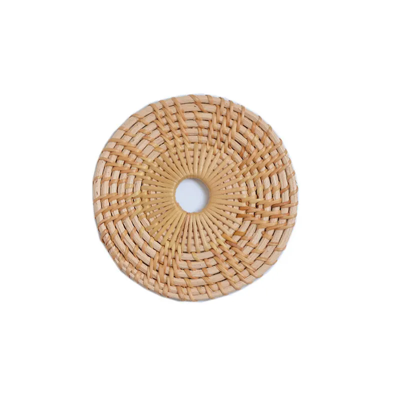 3ピース秋の籐ハンドウ編みプルターマットストレージデザートコーヒーテーブル絶縁コポーターダイニングルーム写真装飾小道具T200708