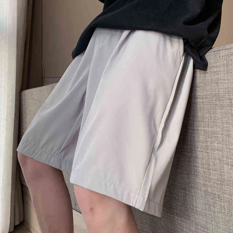 Casual Shorts Men Solid Simple Ulzzang Loose Chic Design Teens Drawstring All-match Summer New Oversize Popular Bottoms Handsome G220223