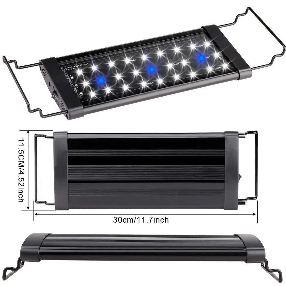 30/45/60/90/120cm LED淡水水槽植物海洋植物用フルスペクトル膜水中ランプUS US UK EU Y200917