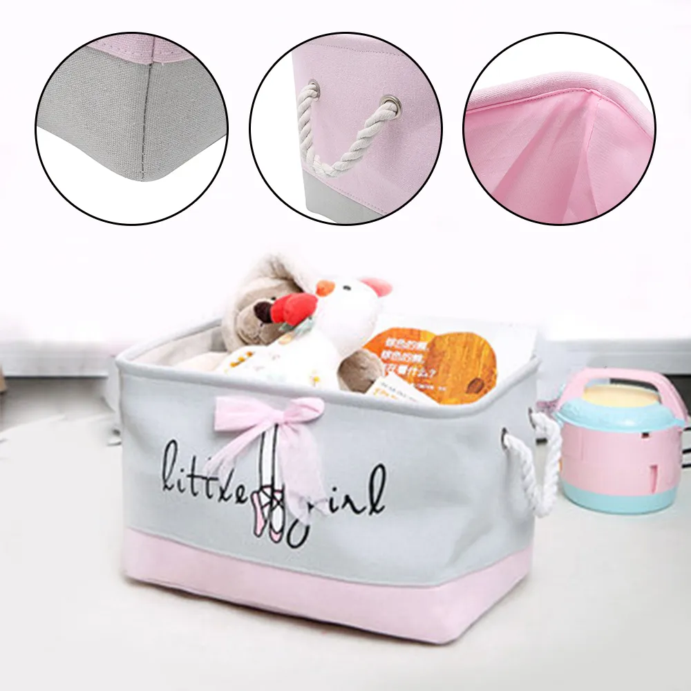 Nouveau Panier À Linge Pliable Pour Vêtements Sales Rose Ballet Fille Jouets Paniers Sac Organisateur Enfants Stockage À La Maison Lavage Organisation T200416