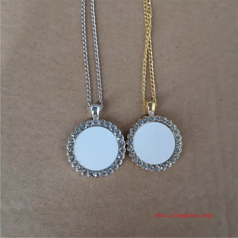 Colliers vierges sublimation Pendants avec collier de perceuse collier Transfert Transfert Matières consommables 0927204T