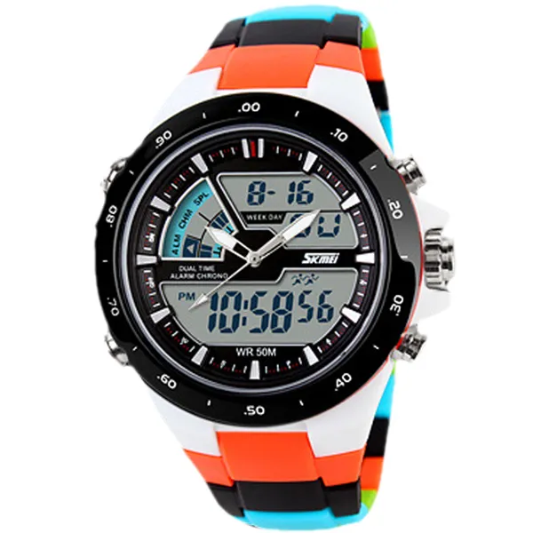 Skmei Mannen Sport Horloges Militaire Casual Sport Heren Horloge Quartz-horloge Waterdicht Siliconen Klok Mannelijke S THOCK Relogio Mascul218p