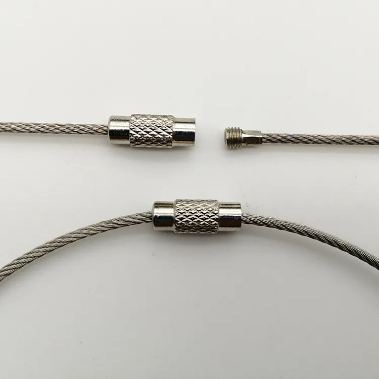 100 mm EDC EDC Stal nierdzewna drut breloczki klawisza pierścienia klawisza Kręgowe pętla linowa Pętla kabla zewnętrzna śruba śruba Gadżet Drop295e