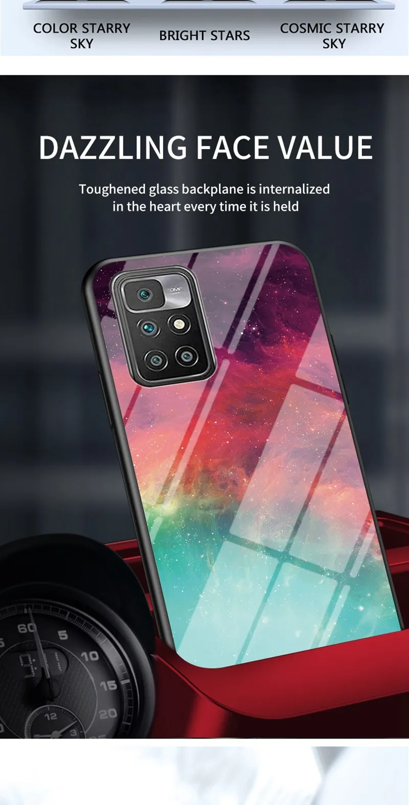 Роскошные звездные небесные чехлы для Xiaomi Redmi 10 Жесткое стекло Назад Телефон Крышка Xiomi Mi 10T Про