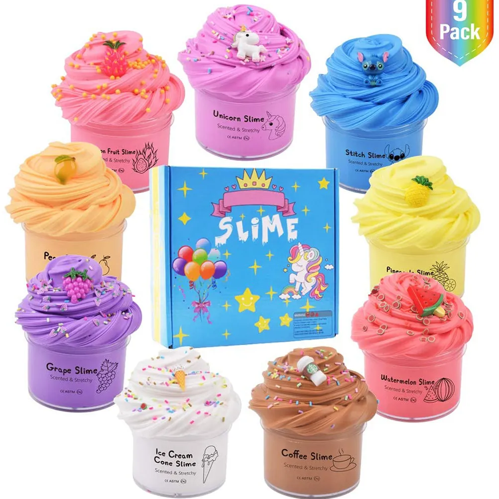 6-pack y Slijmset Fruitcake Slijm Superzacht, niet-kleverig doe-het-zelf Katoen Slijmspeelgoed Zachte klei Lichte plasticine Antistressspeelgoed 2012267034044