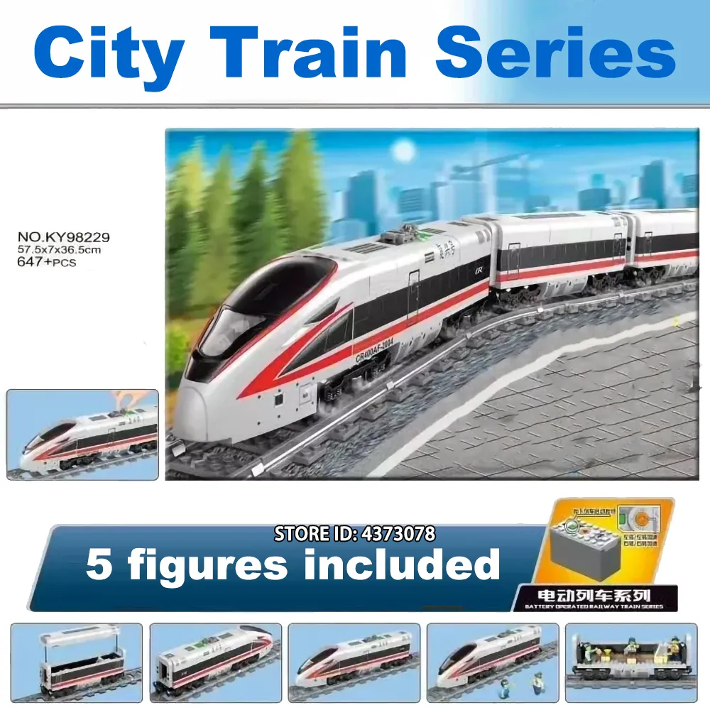 Technic Serie Treno Elettrico City Train Set Con Pista Mini Figure Educational Building Blocks Giocattoli I Bambini C1115312L