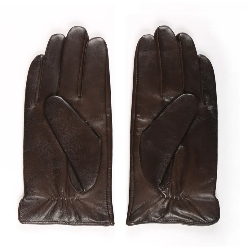 GOURS Winter heren echt lederen handschoenen Echt geitenleer Handgeweven vingerhandschoenen Nieuwe collectie Modemerk Warme wanten GSM01280A