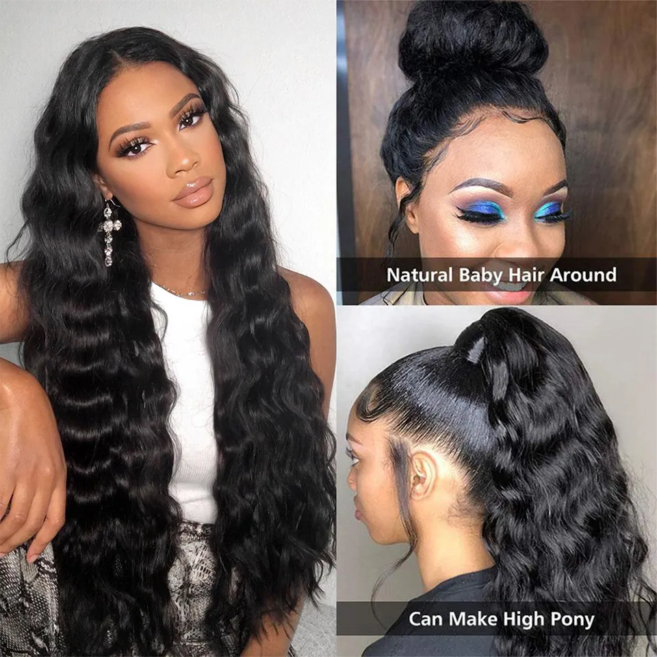 Long Brazilian Body Wave Lace Front Wig 28 30 32 34 36 38 40 Inches Lace Front Human Hair Wigs Pre Plucked Remy Lace Wigs1016446