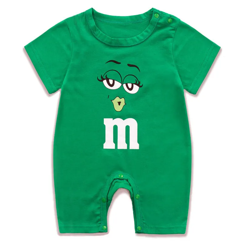 Baby baby zomer romper outfits jongen mm grappig gezicht onesie schattig meisje kleren korte mouw jumpstuittoddler playsuit 201028