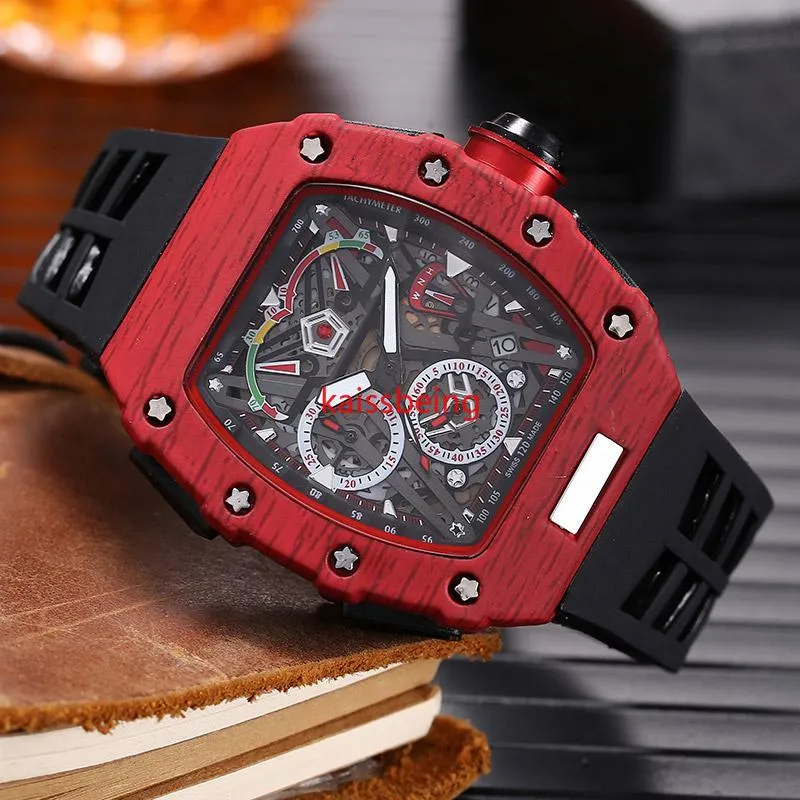 2022 TOP SPRZEDAŻ MENS WATCH Gumowy zestaw obserwacyjny Fashion All Dial Work Work Stal nierdzewna obudowa kwarcowa MOVEMENGT Watche Wysokiej jakości analog 252r