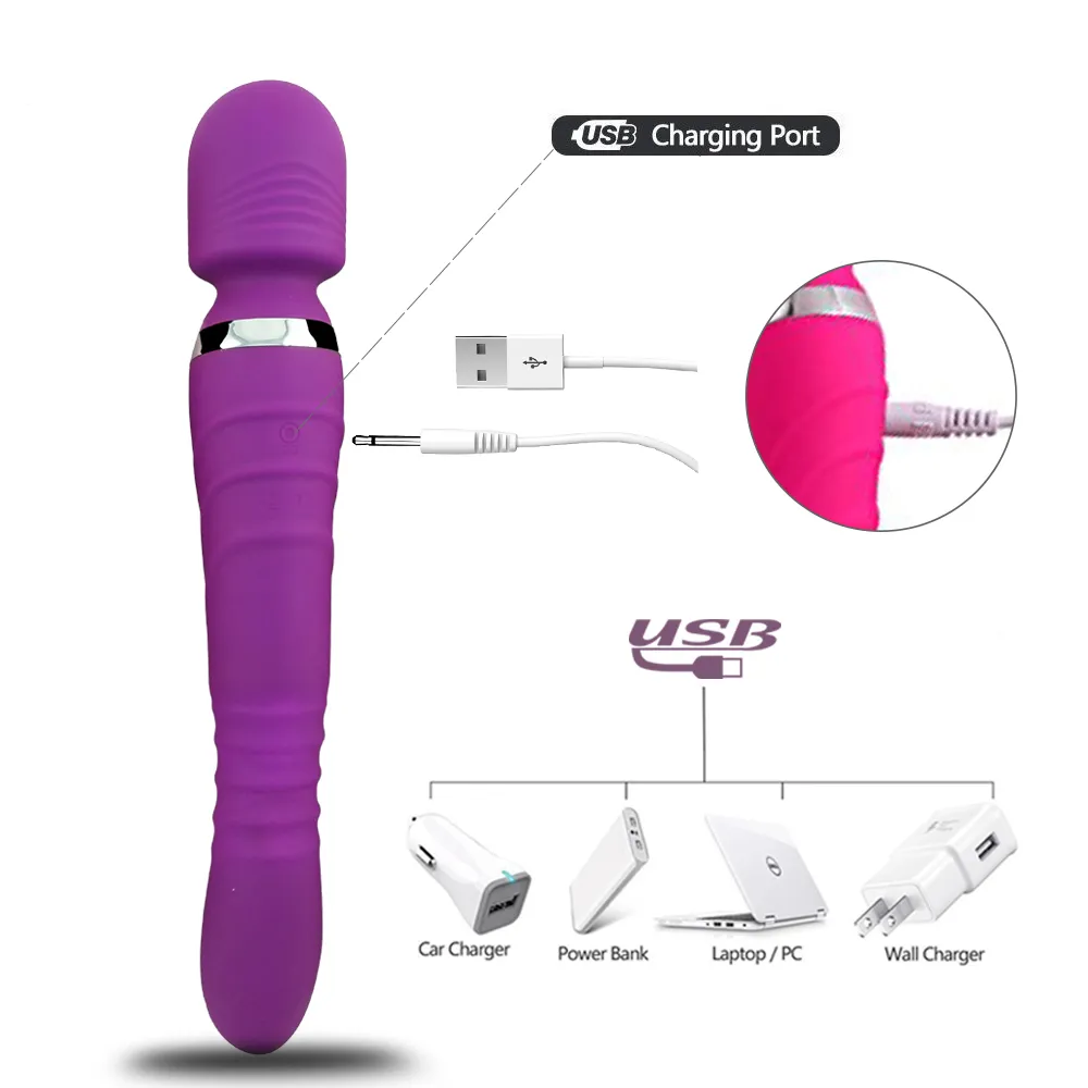 360 Rotating Heating Double Vibrator for women clitoris stimulator G Spot Vagina Big dildo Female sexy toys adult