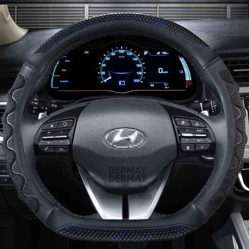 for Hyundai ioniq 2016 2017 2018 2019 2020 DERMAY Car Steering Wheel Cover Massage Non-slip Auto Accessories Interior H220422321K