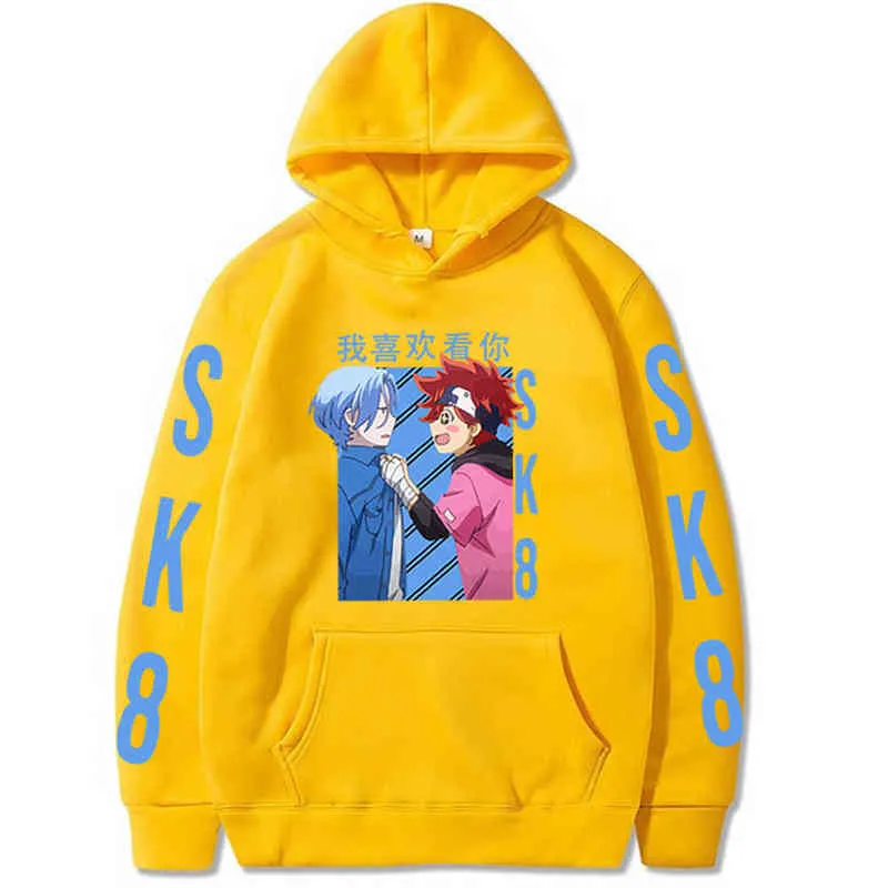 Japan Anime Sk8 The Infinity Print Män Hoodies Sweatshirt Streetwear Pullover Hoody H1227