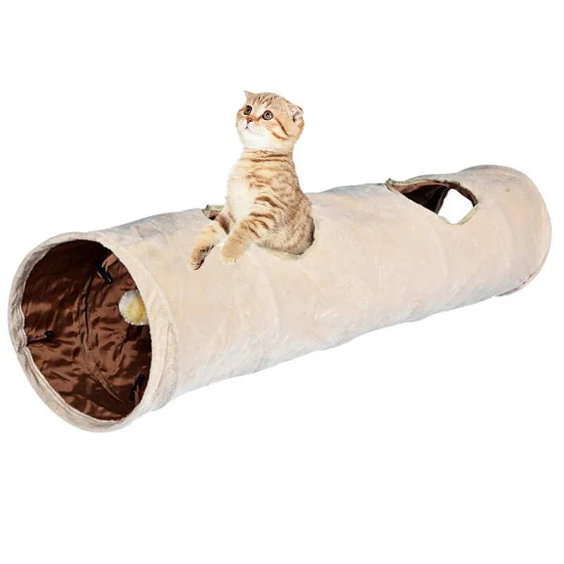 Кошка туннель рождественские животные игрушки для котенка кролика складной морщины кошачьи игрушечные трубы шарики плюшевые щенки туннель кошка игрушки дерево 201217