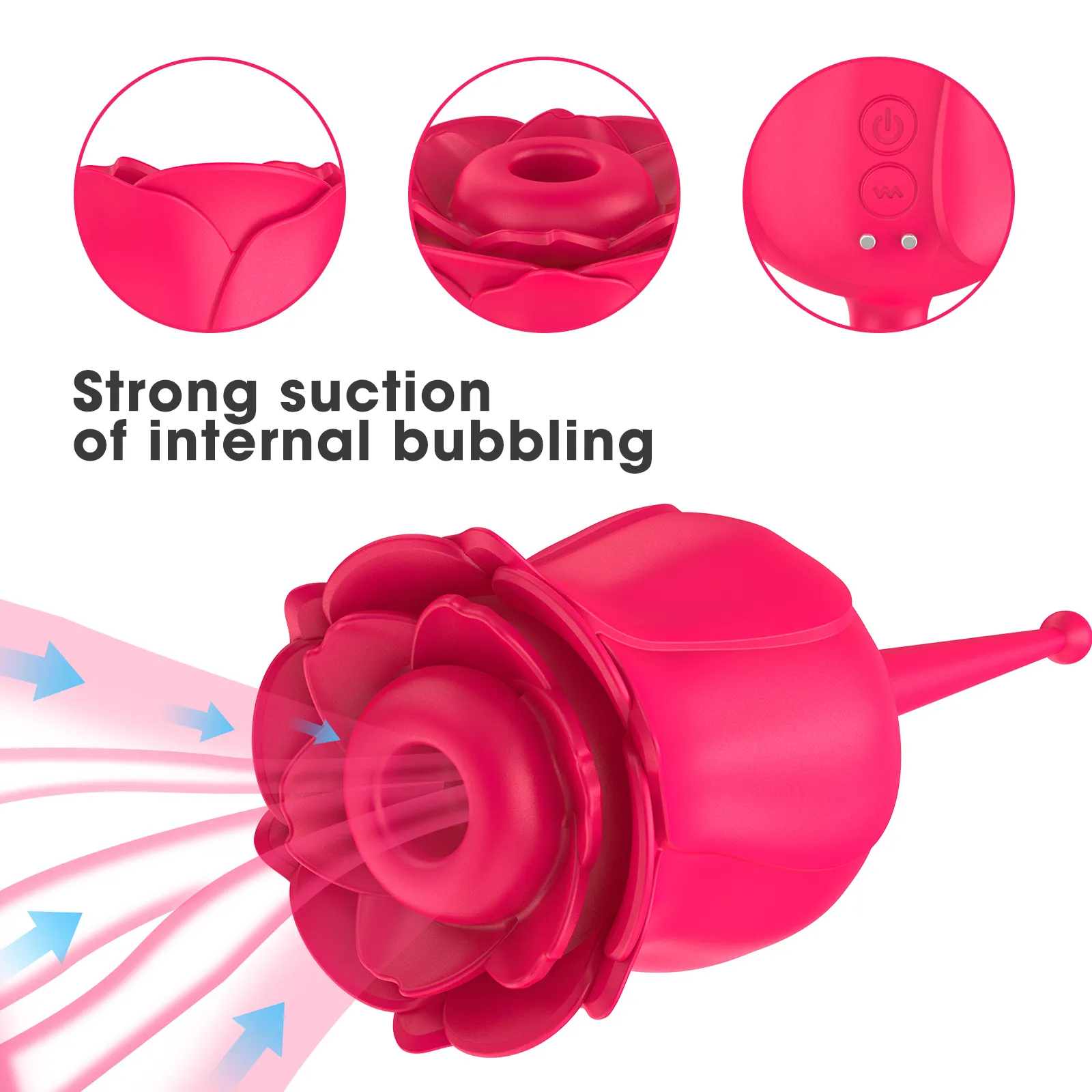 Rose Toys Sucking Vibrator For Women With Intense Suction 2 in 1 Vaginal Clitoris Stimulation Erotic Nipple Female sexy Toys8511720