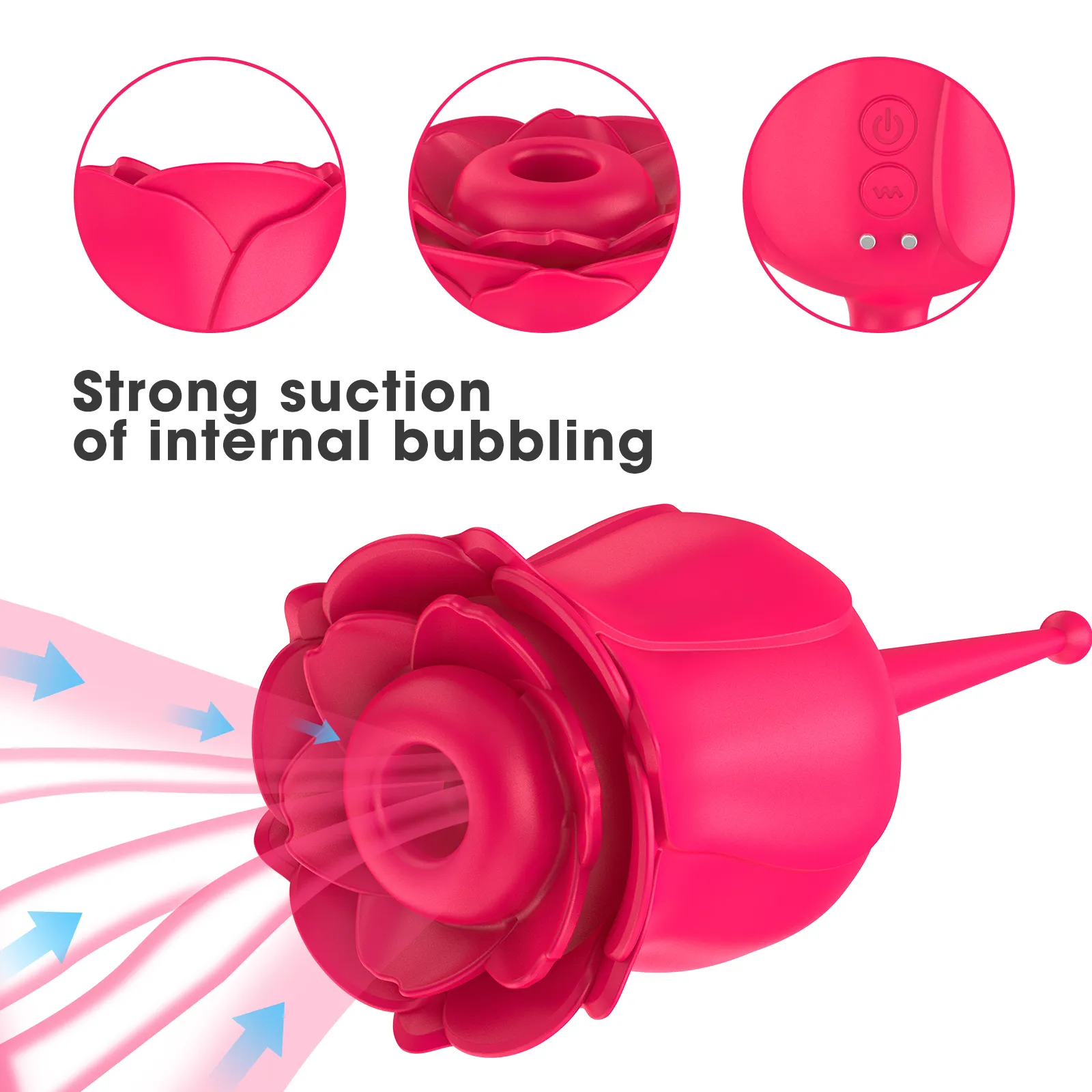 Rose Toys Sucking Vibrator pour les femmes avec une aspiration intense 2 dans 1 Clitoris vaginal Stimulation Méllon érotique Femme Sexy Toys2244039