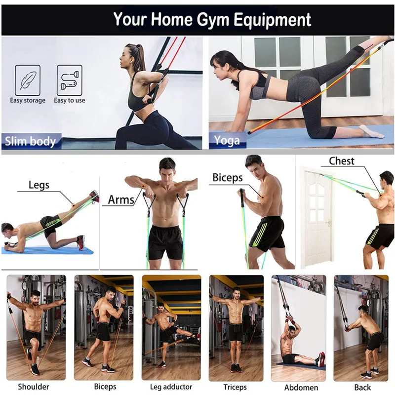 200 kg resistensband Sätt träningsträning Loop Gym Training Fitness Sportsutrustning för Home Bodybuilding Weight 220216