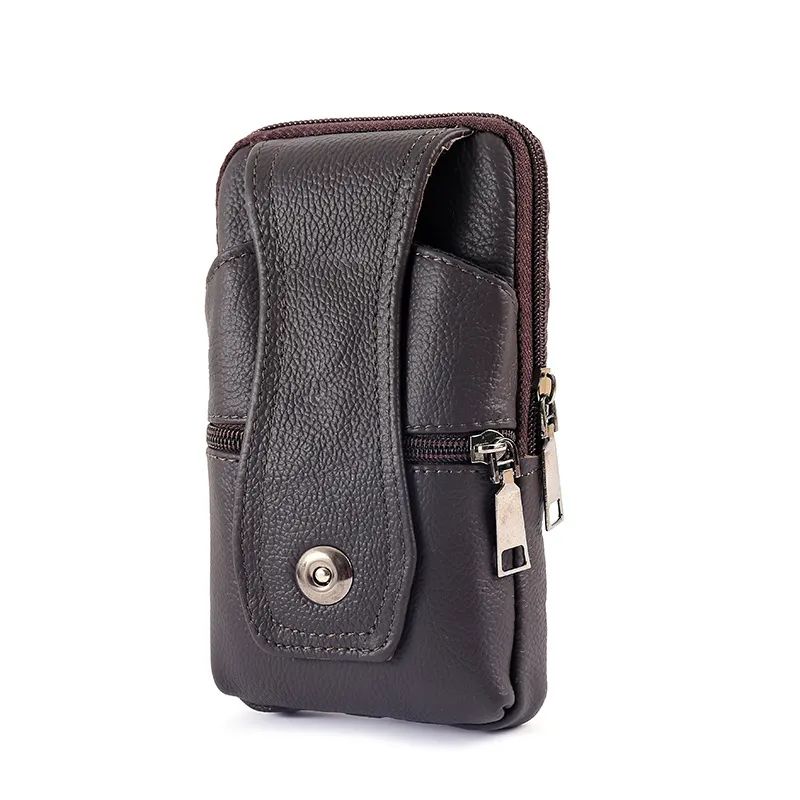 Sac de taille nouveau cuir fannypack hommes portent un sac de ceinture multi-fonction étui de téléphone portable ceinture téléphone portable sac de taille usine en gros