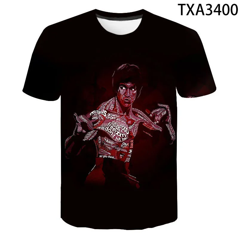 2020 nowy wysiłek sztuki walki Celebrity Bruce Lee 3D drukuj T Shirt mężczyźni kobiety moda dziecięca lato fajna koszulka Streetwear topy
