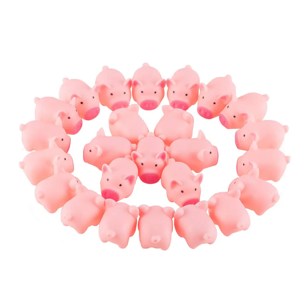 KidS Cute Cartoon Animal Mini Rubber Pigs Squeeze Sound Toys Baby Bath Toys Gifts For Children Infant Baby 2010155675810