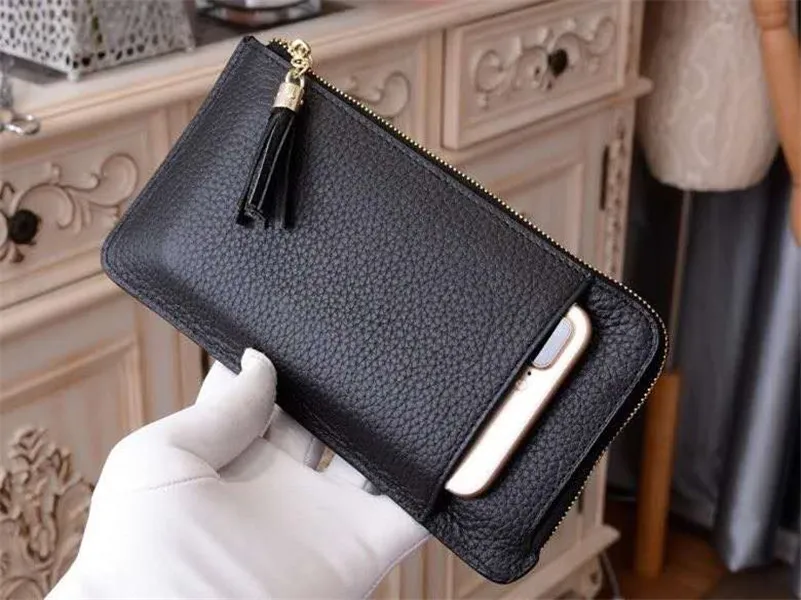 Damen Designer Brieftaschen Kartenhalter von höchster Qualität Frauen Brieftaschen Telefon organisieren Taschen Echte Leder gestreifte Handybeutel Hasp 21275w