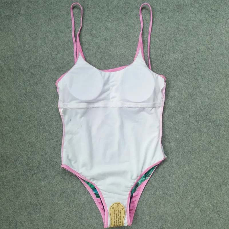 New Print Leaf Costumi da bagno Donna 2020 Costume intero rosa Costume da bagno sportivo femminile Costumi da bagno donna Costumi da bagno T200708