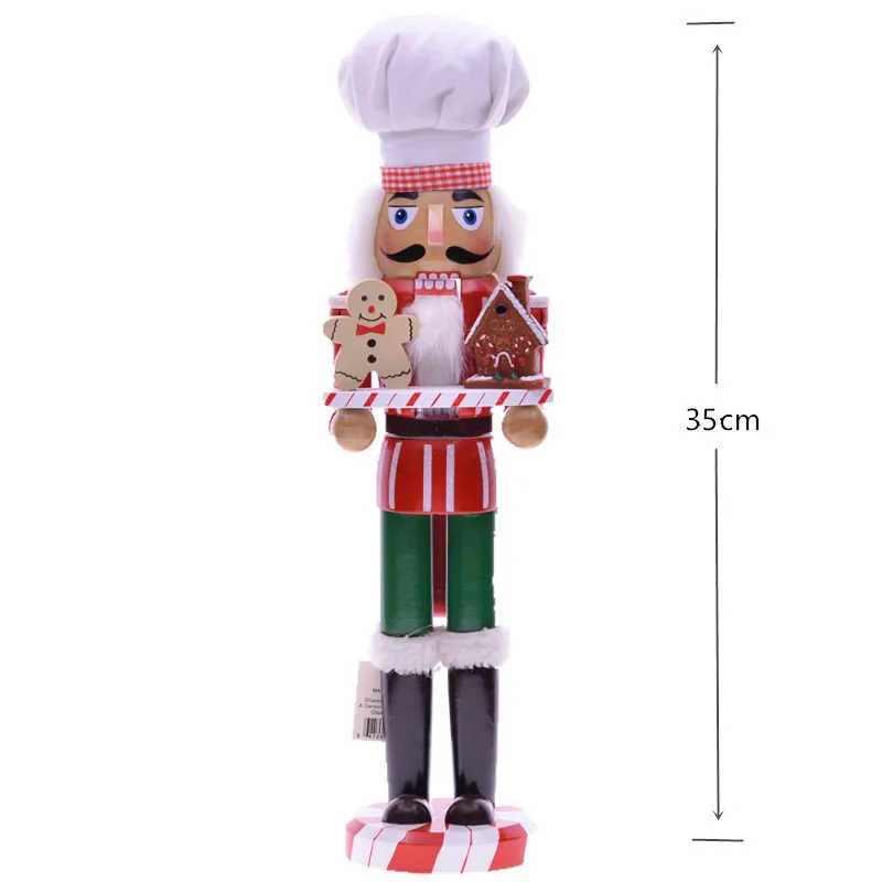 MYBLUE 35 cm Europa Vintage Chef Estatua Cascanueces Escultura Estatuilla Muñeca de Navidad Adornos Decoración de la habitación del hogar Accesorios 201249p