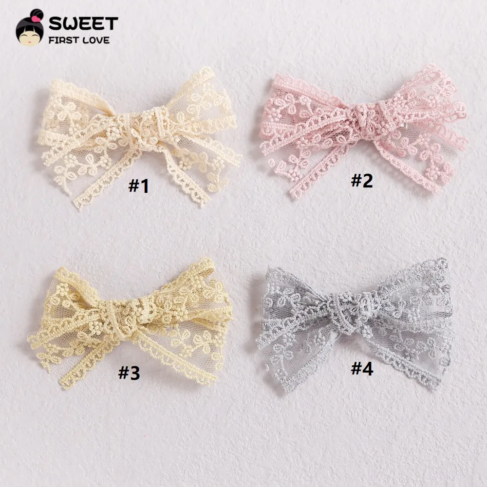 Nouveaux nœuds en dentelle pinces à cheveux pour bébé chapeaux pour enfants Barrettes couleur bonbon épingles à cheveux pour enfants filles accessoires de cheveux pince à cheveux pour tout-petits