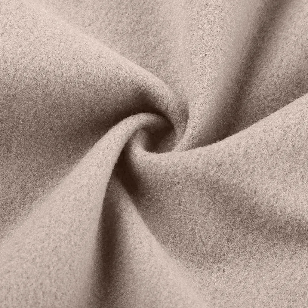 Más el tamaño de lana cálida suelta mezcla abrigo largo de invierno da vuelta-abajo cinturón ajustable abrigos de lana mujeres ropa de trabajo de oficina elegante LJ201109