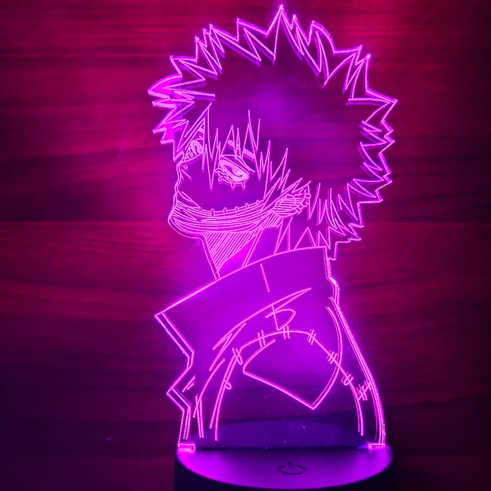 MY HERO ACADEMIA DABI Figures 3d Anime Lamp Nightlight Model Toys Boku no Hero Academia Dabi Figurine Collection Led Toy301S