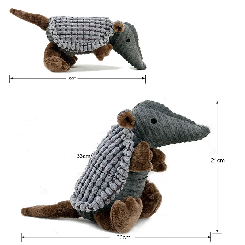 Pet Peluche Armadillo Pulizia Dente Giocattoli Armored Rat Cat Puppy Toy Toot Scoiattolo Cane Chew Squeak LJ201125