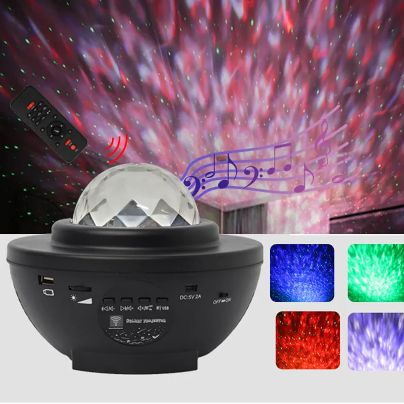 Красочный звездный небо проектор Blueteeth USB -голос управление музыкальным проигрывателем светодиодные романтические проекционные лампы подарка 242a