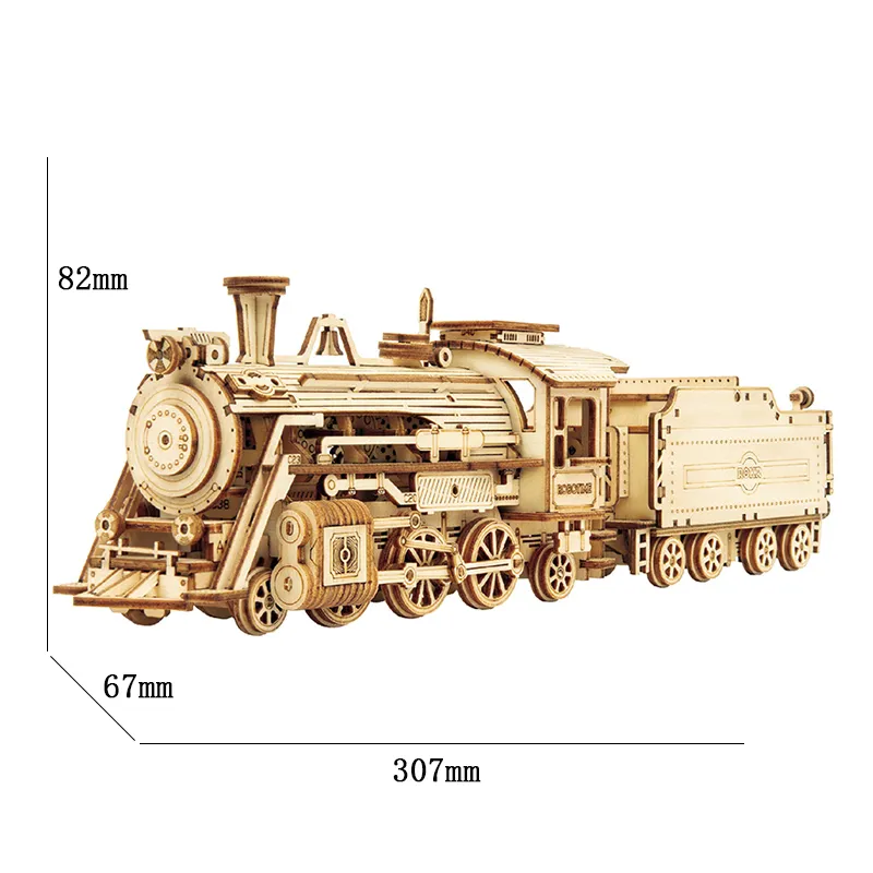 Robotime Train Modèle En Bois Puzzle Jouet Assemblée Locomotive Modèle Kits De Construction pour Enfants Enfants Cadeau D'anniversaire LJ200928