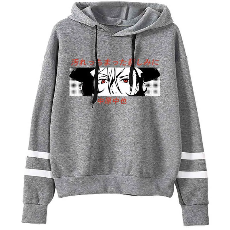 Hot Bungo Stray Dogs Hoodies Men Funny Japanese Anime Streetwear HarajukuNakahara Chuuya Graphic Sweatshirts Unisex Tops Male H1227