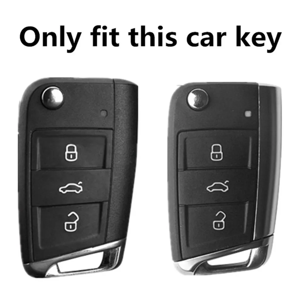 가죽+TPU 자동차 MK7/GTI 7/GOLF R SKODA OCTAVIA A7 좌석 접이식 원격 FOB 커버 keychain3236865 용 VW의 키 케이스.