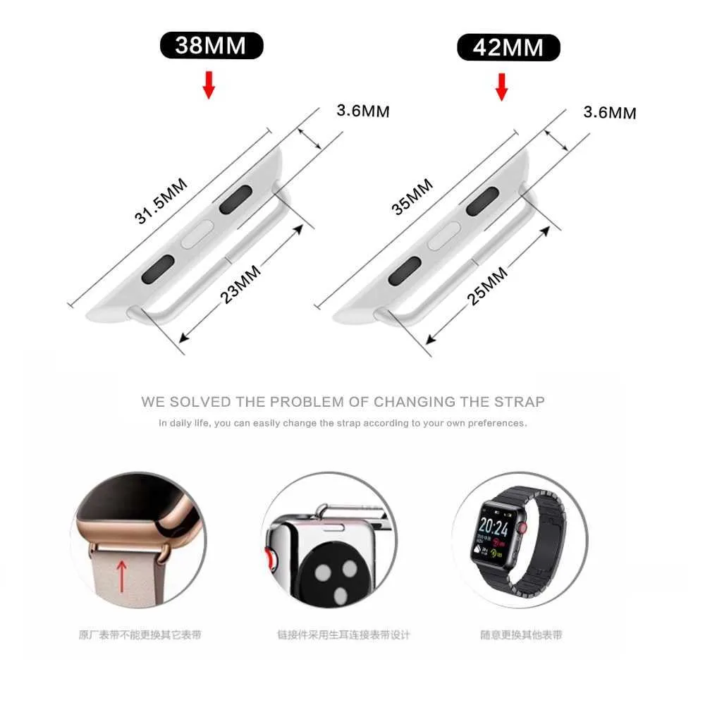 Roestvrijstalen adapterconnector voor Apple Watch Band Series 6 SE 5 4 3 2 1 voor iWatch -band 42 mm 38 mm 44 mm 40 mm Clasp -adapter