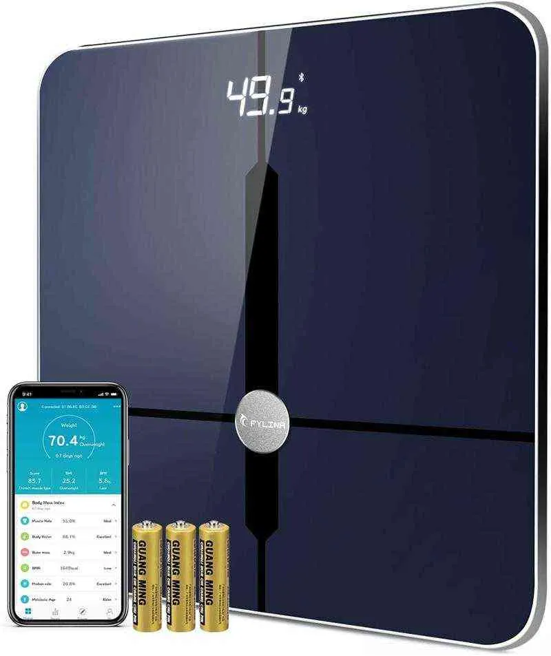 Bluetooth-Körperfettgewicht, digitales persönliches Gewicht, ITO-Körperanalysegewicht mit App für BMI, Muskel, Körperfett, Protein, BMR H1229