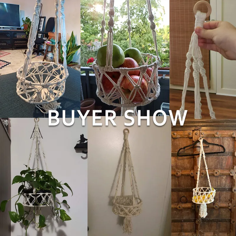 Macrame Hanging Planter Flower Pot Basket Garden Pots Planters Balcony Decorations Plant Suspension Indoor Outdoor Home Decor 220211