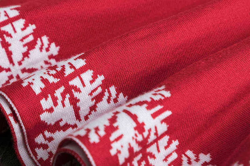 Vestito maglione di Natale ragazze Abito invernale a maniche lunghe lavorato a maglia caldo cervo Fiocco di neve stampato Costume bambini bambini 211231