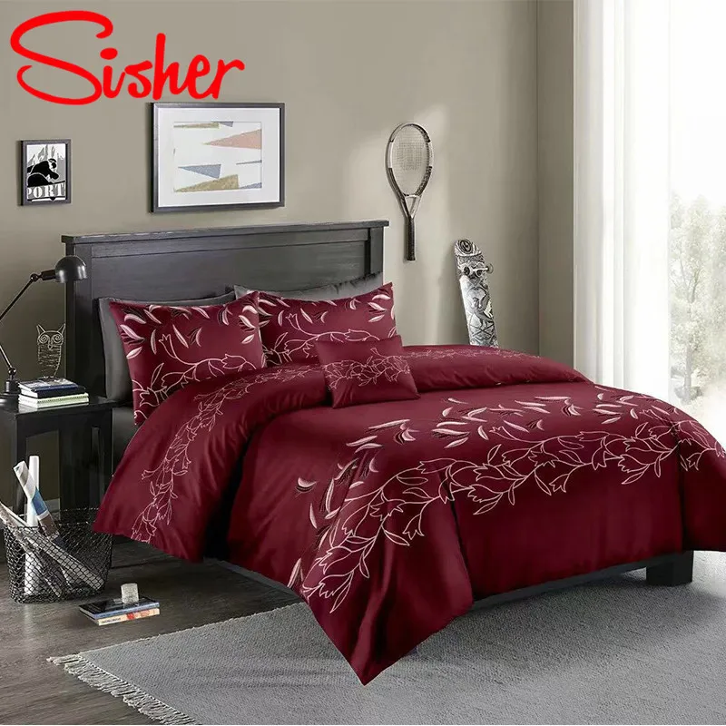 Luxury Bedding Sets Classic Solid Color Lace Printing Single Size Duvet Cover Set Double Queen King Quilt for home /No Bed Sheet LJ201015