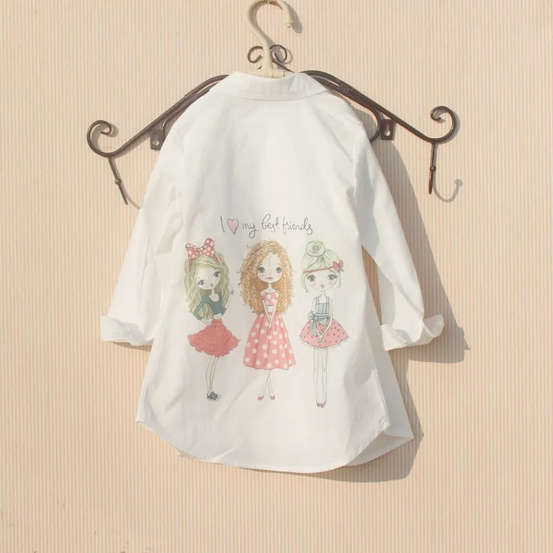 Girls Blouse 2020 Spring Children Clothes Cartoon Rabbit Long Sleeve Tops White Blouses for 8 To 12 Years Teenage Girls Shirt LJ208325907