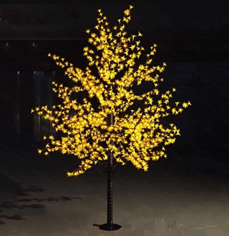 1 5M 1 8m 2m Brillant LED Fleur De Cerisier Arbre De Noël Éclairage Étanche Jardin Paysage Décoration Lampe Pour La Fête De Mariage Christ277C