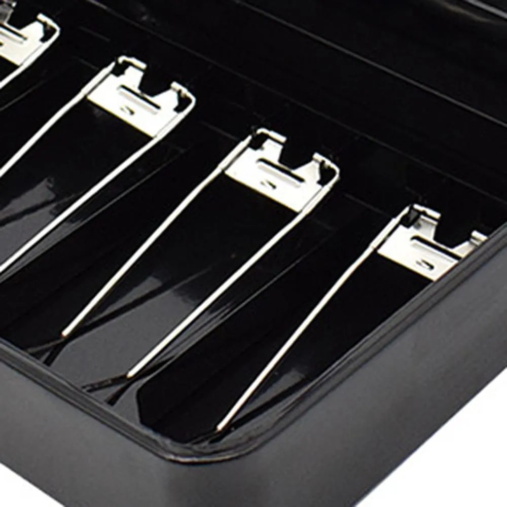 Portable Security Lockable Cash Box Tiered Tray Money Drawer Safe Storage Black 40FP14 C0116308V